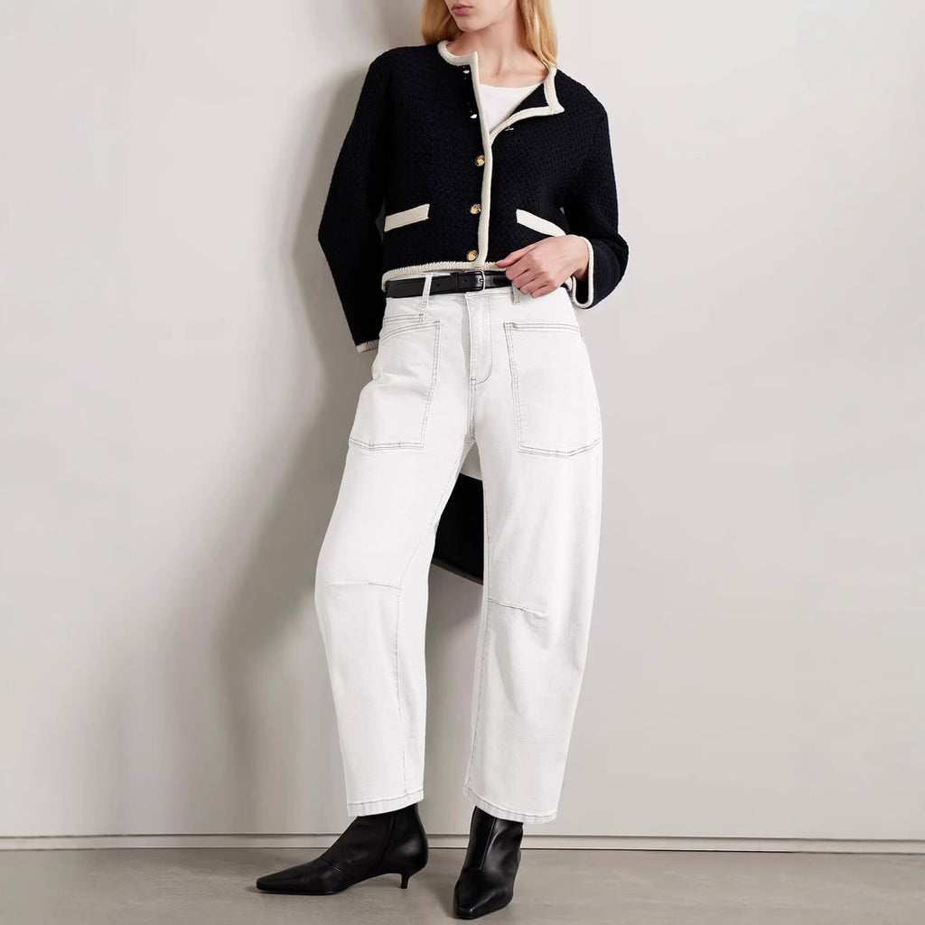 Fashionable Washed High-Waist Jeans For Women