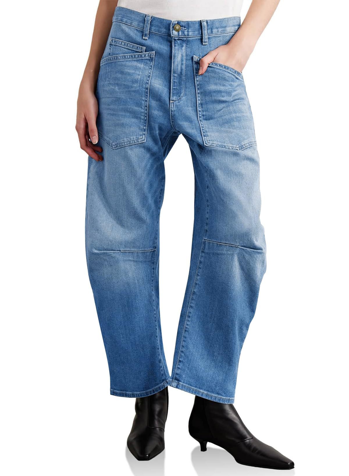 Fashionable Washed High-Waist Jeans For Women