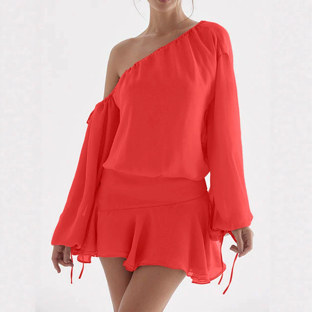 Chiffon Off-shoulder Dress For Women