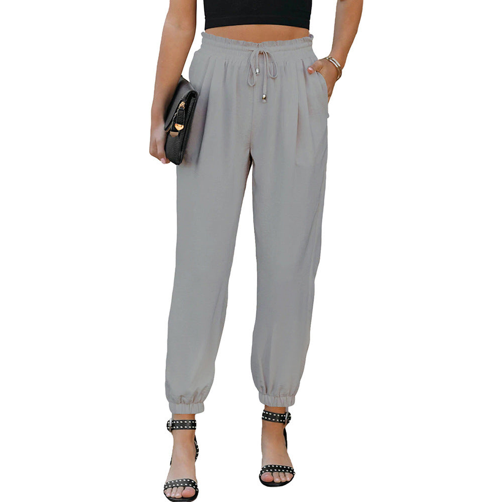 Solid-color Versatile Chic Long Pants Casual Style